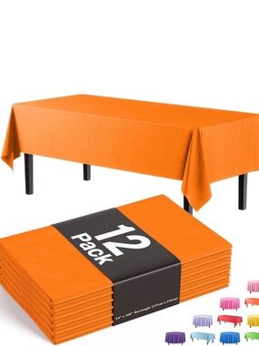🧡 12-Pack Plastic Table Covers 🧡